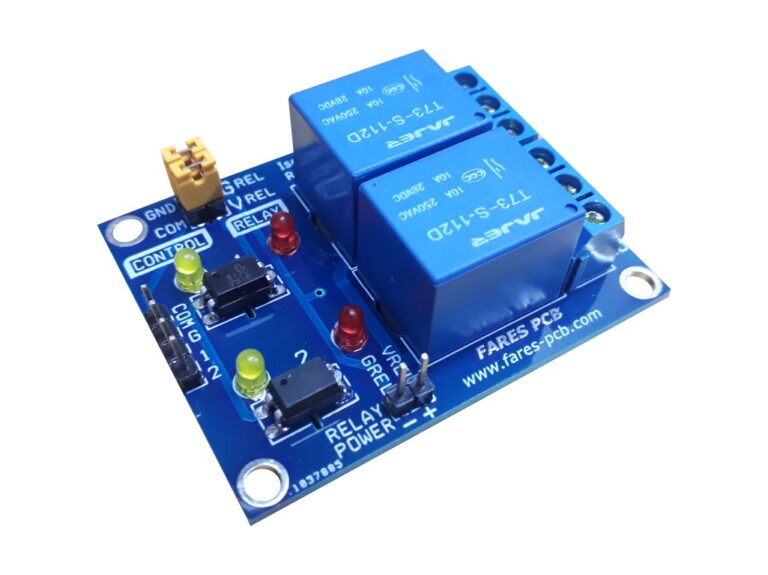 2 Channel Relay Module(12V) optoisolated RM212I Fares PCB