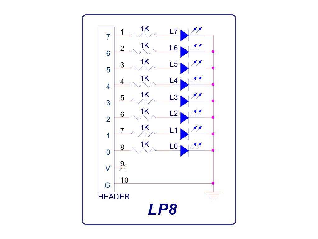 8-LED Active High Module (LP8) – Fares PCB
