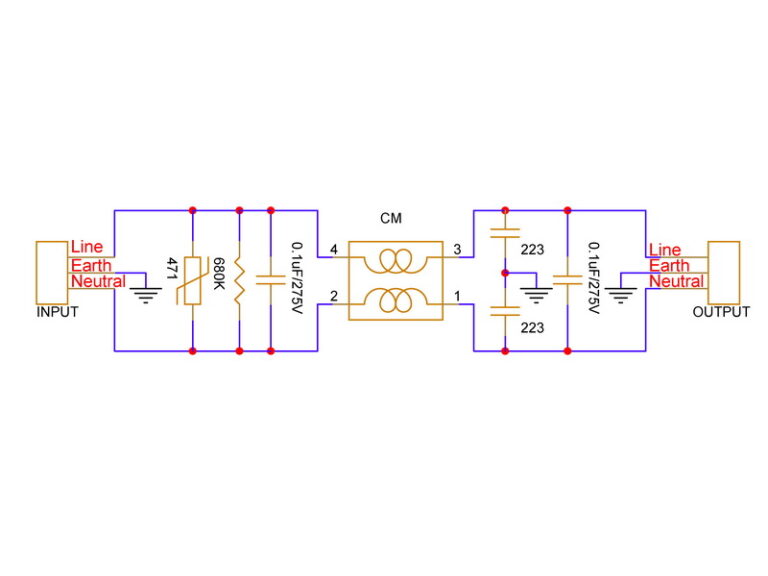 10A AC Line Filter Fares PCB